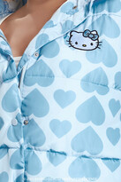 Forever 21 Women's Hello Kitty Puffer Jacket in Baby Blue, 3X ...
