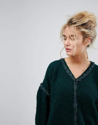 Oneon OneOn Hand Knitted V-Neck Oversized Jumper