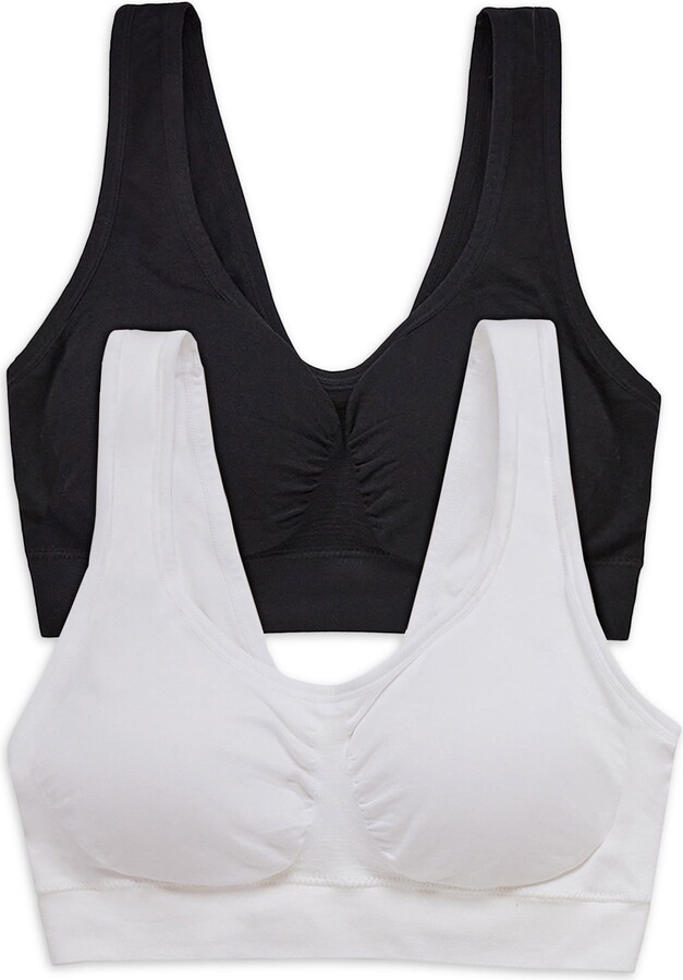 Ellen Tracy Women’s Seamless Built Up Bra With Logo 2-Pack