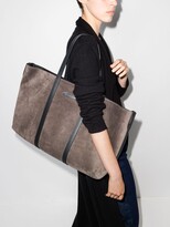 Thumbnail for your product : Brunello Cucinelli Grey Reversible Suede And Leather Tote Bag