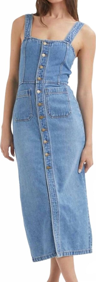 ROLLA'S Sailor Denim Midi Dress In Azure