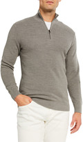 Thumbnail for your product : Ralph Lauren Purple Label Men's Pique Quarter-Zip Pullover, Light Gray