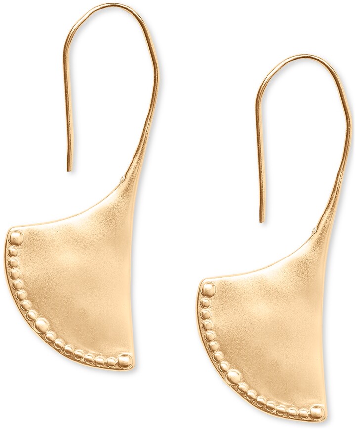 Lucky Brand cristal antique gold tone Paix Signe Bohème pendants d'oreilles Neuf avec étiquettes 