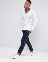 Thumbnail for your product : ASOS Extreme Muscle Long Sleeve T-Shirt With V Neck In White