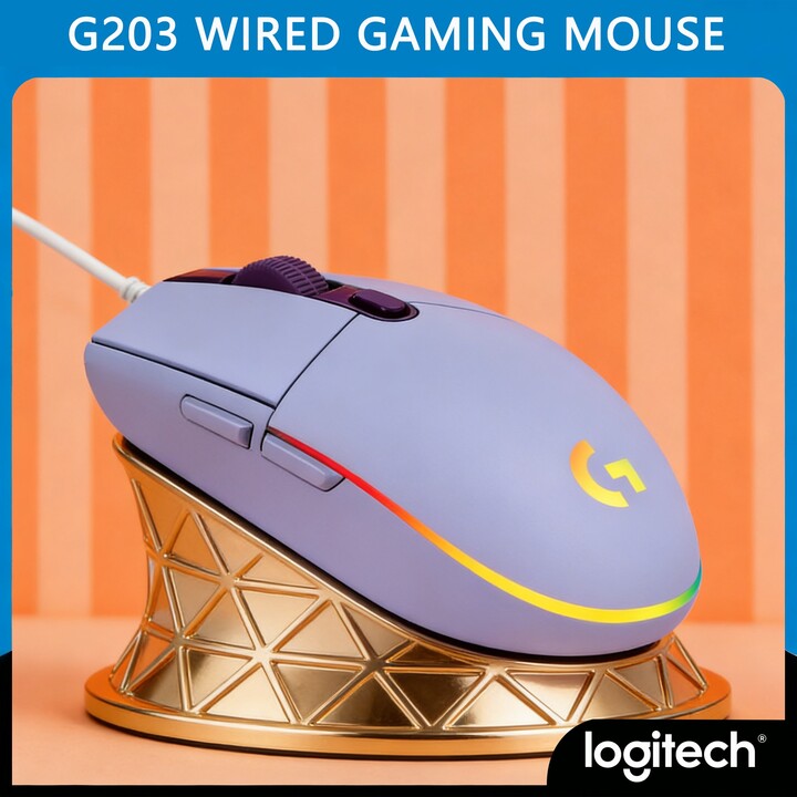 Logitech G203 Wired Mouse Gaming Office Dual Use RGB