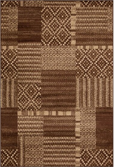 Blue Nile Mills ModernBlockPatchworkPower-LoomedLivingRoomBedroomEntrywayIndoorAreaRugorRunner8'x10'Taupe-BlueNileMills