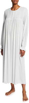 P Jamas Heidi Long-Sleeve Pima Cotton Jersey Nightgown