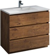 Thumbnail for your product : Fresca Lazzaro 42" Rosewood Free Standing Modern Bathroom Cabinet w/ Integrated Sink