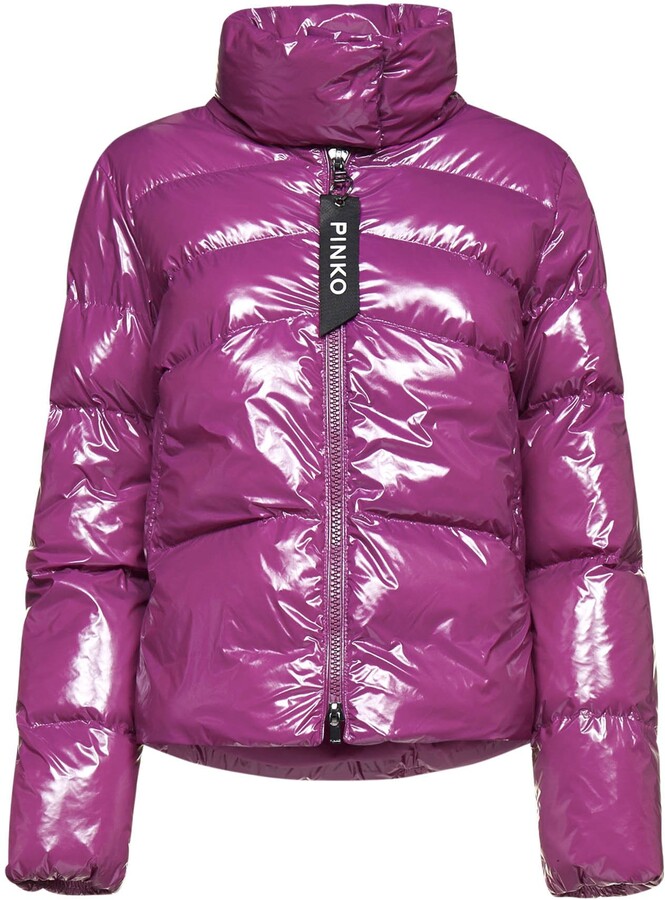 purple down jacket