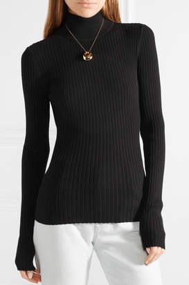 Michael Kors Collection - Ribbed Stretch-knit Turtleneck Sweater - Black