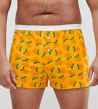 ASOS Plus Jersey Boxers With Cheeky Peach Print