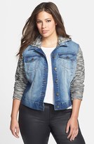 Thumbnail for your product : Jessica Simpson Mixed Media Denim Jacket (Plus Size)