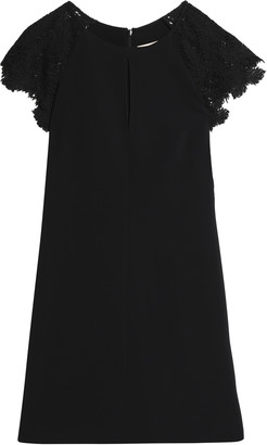 Emilio Pucci Guipure Lace-paneled Crepe Mini Dress