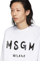Thumbnail for your product : MSGM White Artist Logo Sweatshirt