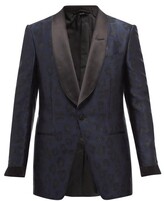 Thumbnail for your product : Tom Ford Atticus Leopard-jacquard Satin Tuxedo Jacket - Blue Multi