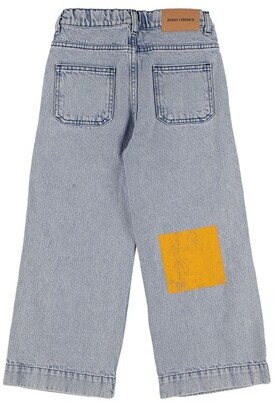 Bobo Choses Rubberized cotton denim wide leg jeans