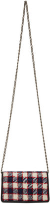 Gucci Navy Supermini Tweed Dionysus Chain Bag