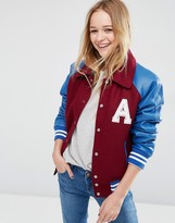 Thumbnail for your product : ASOS Wool Blend Varsity Bomber Jacket