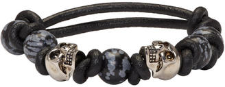 Alexander McQueen Black Stone and Skull Bracelet