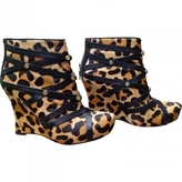Thumbnail for your product : House Of Harlow Leopard print Pony-style calfskin Ankle boots