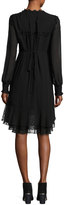Thumbnail for your product : Nanette Lepore Long-Sleeve Embroidered Silk Dress, Black