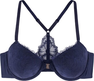 Bras N Things Body Bliss Lace Contour Plunge Bra - Blue