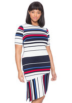 Thumbnail for your product : ELOQUII Plus Size Opposing Striped Hem Dress