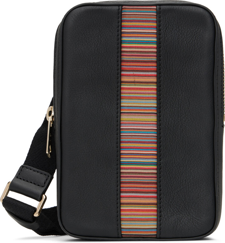 Paul Smith Stripe Detailed Foldover Belt Bag in Black for Men