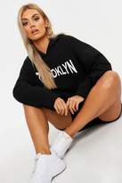 Thumbnail for your product : boohoo Plus Brooklyn Brushed Back Draw Cord Sweat