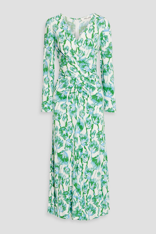 Diane von Furstenberg Timmy ruched floral-print jersey midi dress