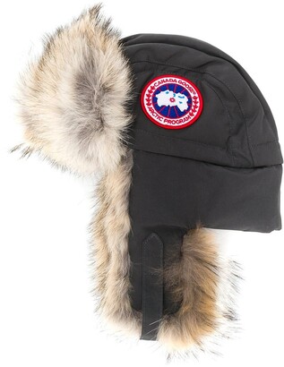 canada goose suede shearling pilot hat