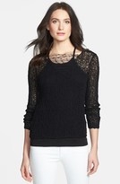 Thumbnail for your product : Eileen Fisher Open Stitch V-Neck Sweater