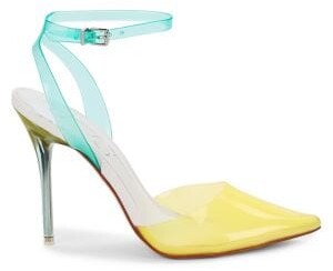 pirrie high heel in clear yellow & blue