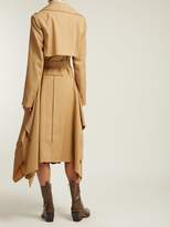 Thumbnail for your product : Chloé Pleated Hem Wool Gabardine Trench Coat - Womens - Light Brown