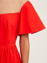 Thumbnail for your product : DELPOZO Tulle-panel Asymmetric Midi Dress - Womens - Red