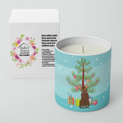 Suphalak Cat Merry Christmas 10 Oz Decorative Soy Candle