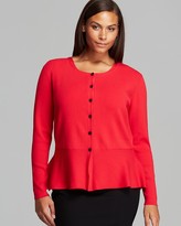 Thumbnail for your product : Lafayette 148 New York Plus Ribbed Peplum Cardigan