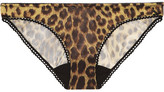 Thumbnail for your product : Deborah Marquit Leopard-print stretch-tulle briefs