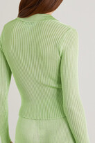 Thumbnail for your product : Calle Del Mar + Net Sustain Ribbed-knit Cardigan - Green