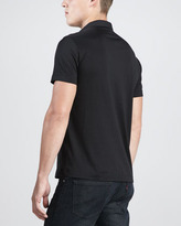 Thumbnail for your product : Theory Bron Woven-Collar Cotton-Silk Polo, Black
