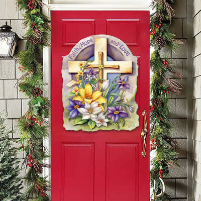 Designocracy Door Hanger Collection Plants & Flowers, Religious & Spiritual