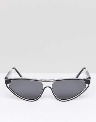 Spitfire slim cat eye sunglasses in black