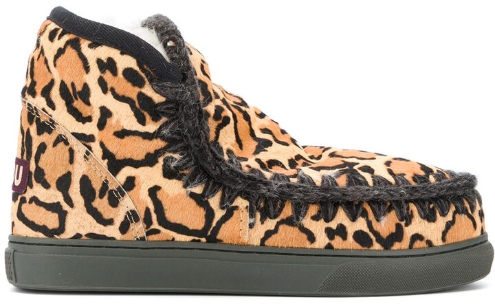 mou leopard print boots