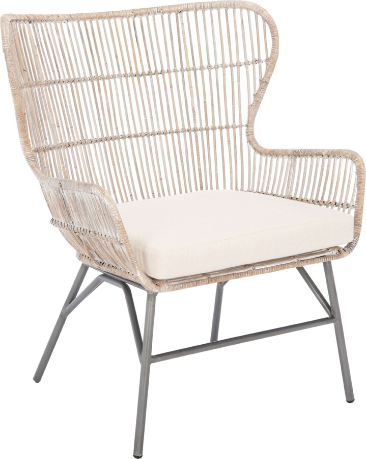 Safavieh Lenu Rattan Accent Chair with Cushion