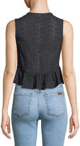 Thumbnail for your product : BCBGeneration Ruffle-Hem Eyelet Crop Top