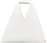 Thumbnail for your product : MM6 MAISON MARGIELA White Faux-Leather Mini Triangle Tote