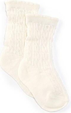 Edgehill Collection Baby Girls Lettuce Trim Ankle Socks