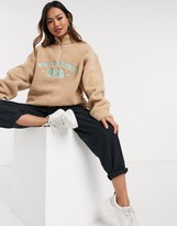 Thumbnail for your product : Daisy Street oversized sweatshirt with north dakota embroidery in teddy fleece