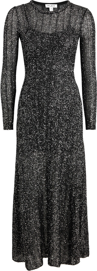 Alaia Sequin-embellished Knitted Maxi Dress