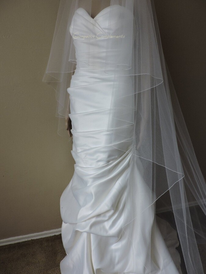 Etsy Chapel Length Bridal Veil Pencil Edge 90 Inch